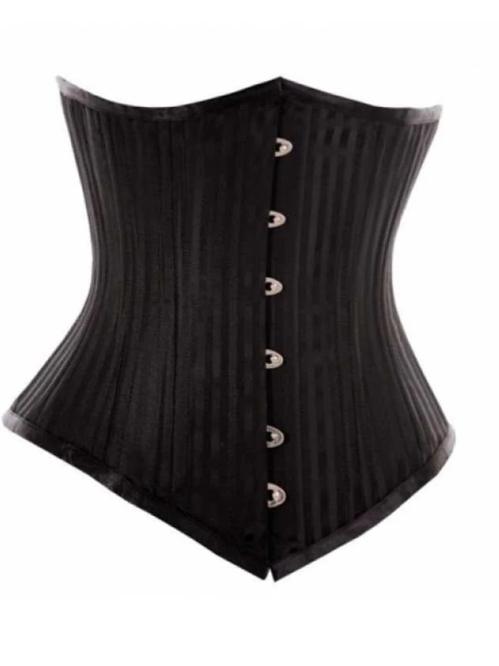 Black Striped Jacquard Under Bust Steel Boned Waist Trainer Corset